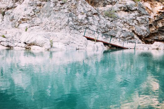 Bridge in the mountains with river. The National Park Canyon Goynuk, Turkey