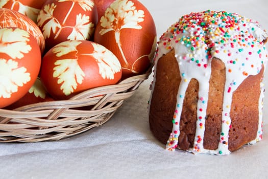 Photo of Easter eggs and sugar pie