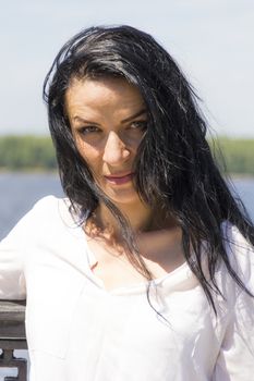 Photo of European woman with black hair