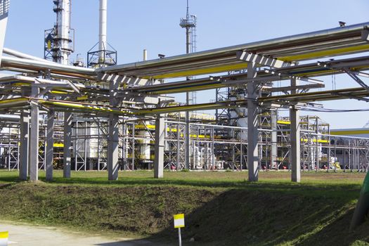 Part of refinery tower for making gasoline
