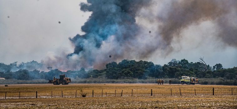 AUSTRALIA, Hopeland: Smoke form a bushfire is seen in Hopeland, southern Perth, in Australia, on January 8, 2016. 