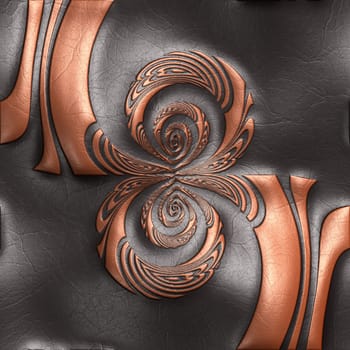 Luxury background with embossed shape pattern on leather