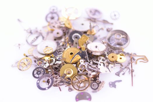 Watch Parts dismantled.
Macro study of  precisely engineered watch parts.
