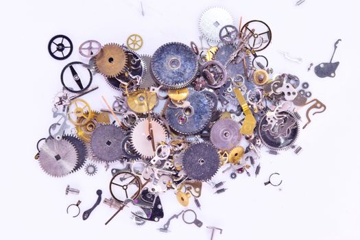 Watch Parts dismantled.
Macro study of  precisely engineered watch parts.
