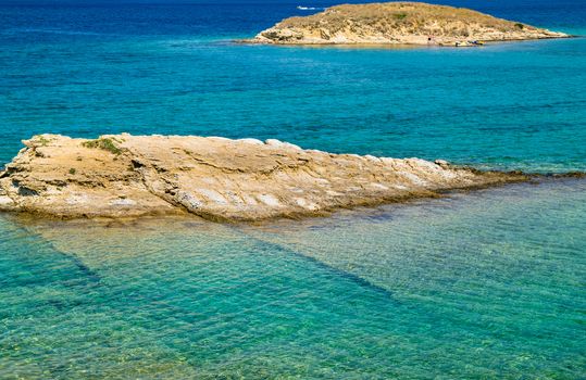 The pristine coastline and crystal clear water of the island of Rab, Croatia.