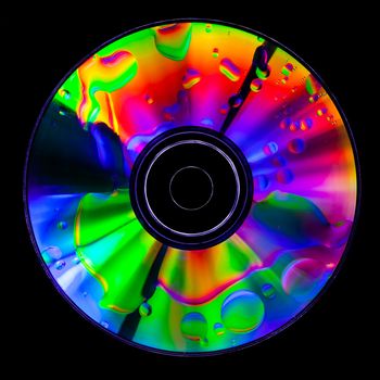 Satured colors for this CD with oil drops on the surface