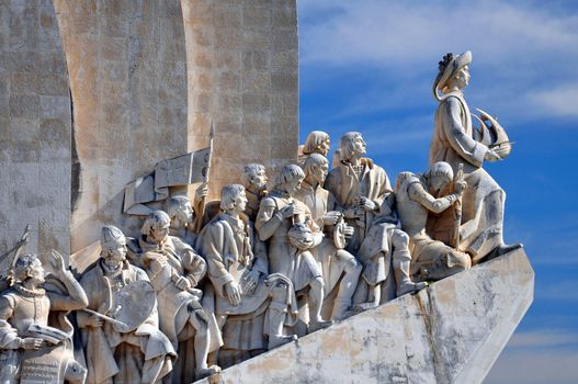 Padrao dos Descobrimentos, the monument to the discoverers overlooks the River Tejo in Lisbon, Portugal.