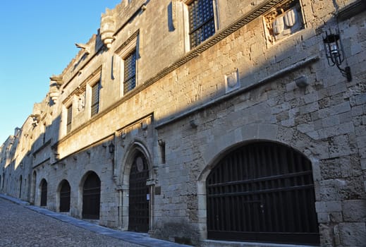 Ippoton (  the medieval Street of the knights ) in Old Town Rhodes, on the Mediterranean Greek island of Rhodes