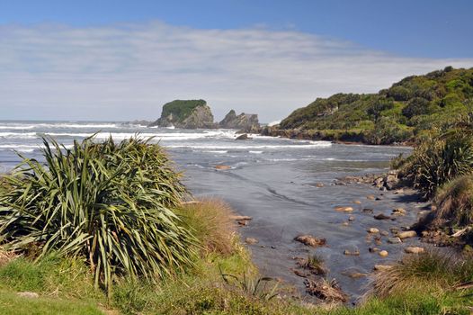 Cape Foulwind near Westport on New Zealand South Island is a rugged headland facing the Tasman Sea, home of a colony of Fur Seals at Tauranga Bay and the Cape Fouldwing Walkway.