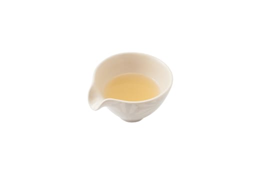 Japanese style soup in ceramic cup isolated on white background with clipping path