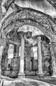 Roman Ruins inside the Great Baths at Villa Adriana (Hadrian's Villa), Tivoli, Italy