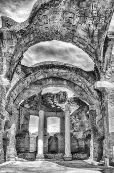 Roman Ruins inside the Great Baths at Villa Adriana (Hadrian's Villa), Tivoli, Italy