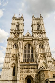 Facade of the Westminster Abbey, London, UK