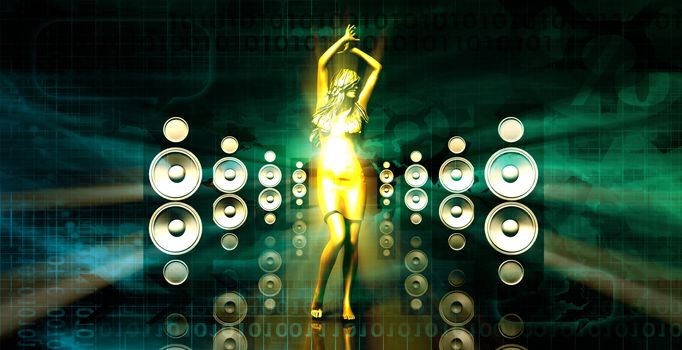 Sound System with Female Dancing as a Music Concept