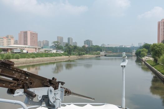 machine gun on the American ship Pueblo in Pyongyang, North Korea