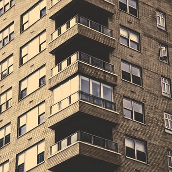 Urban city style, brick building in New York City, USA