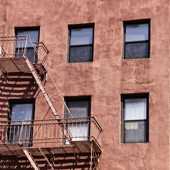 Side Fire Escape in New York City, USA