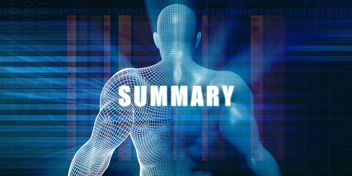 Summary as a Futuristic Concept Abstract Background