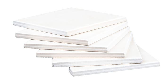 Pile of tile on isolated white background