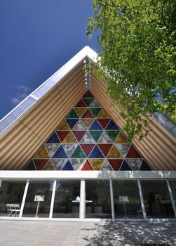 The Cardboard Cathedral in Christchurch, New Zealand was constructed as a transitional place of worship following the aftermath of the major 2011 earthquake which caused so much damage to the original cathedral.