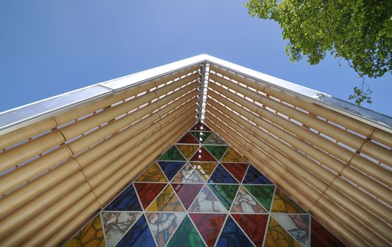 The Cardboard Cathedral in Christchurch, New Zealand was constructed as a transitional place of worship following the aftermath of the major 2011 earthquake which caused so much damage to the original cathedral.