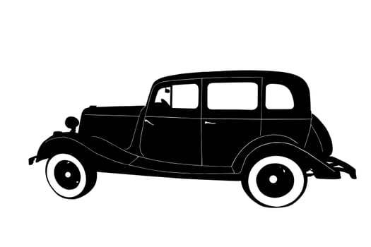 Silhouette of the car, isolated on white background.