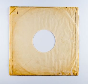 Vintage vinyl album sleeve or jacket on white background