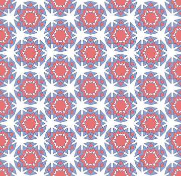 abstract background or textile pattern of pink and blue winter flowers