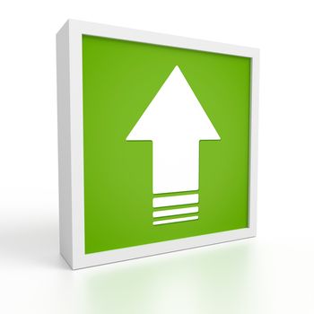 An image of a green upload symbol