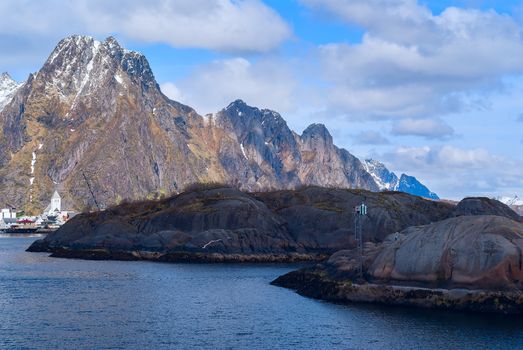 Norwegian town Svolvaer on Lofoten