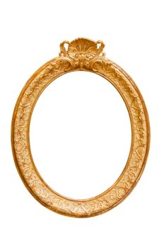 Oval decorative picture frame isolated on white background with clipping path