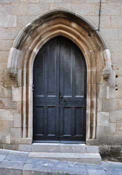 Traditional door on the Mediterranean Greek island of Rhodes