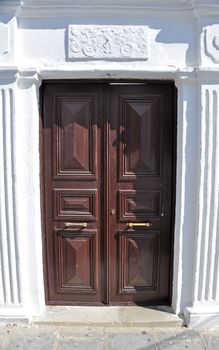 Traditional door on the Mediterranean Greek island of Rhodes