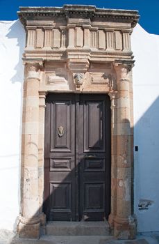 Traditional door on the Mediterranean Greek island of Rhodes