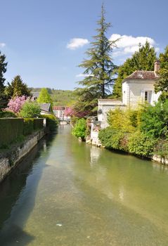 Tonnerre in the Morvan, Burgundy, France sits on the River Armancon. Famed for theTonnerre Fosse Dionne wash house