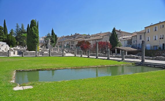 La Villasse, these extensive Roman ruins are at Vaison-La-Romaine, Provence, France. These Gallo-Roman remains are situated in the very centre of the fascinating ancient town of Vaison-La-Romaine. The ruins shown are at Quartier de la Villasse. 