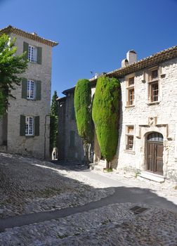 The Square in Rue de l'Eglise at the ( Haute-Ville)  medieval city of Vaison La Romain, Provence, France.