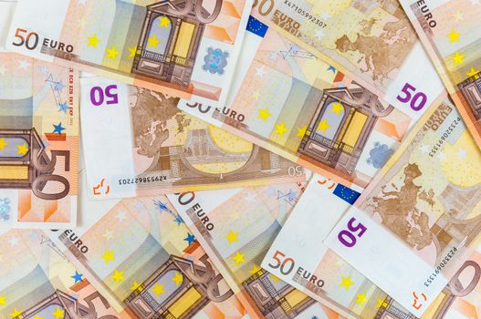 Seamless background made of 50 euro banknotes