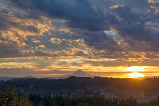 Sunrise Over Mt Hood View from Scenic Happy Valley Oregon