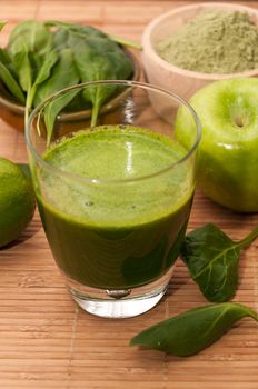 Green detox juice with fruits and vegetables