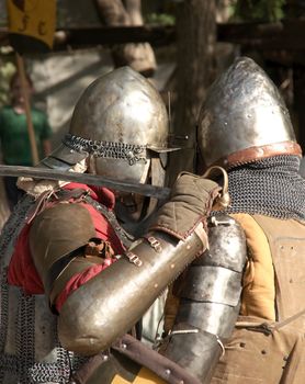 Knights in medieval show of crusaders in Jerusalem