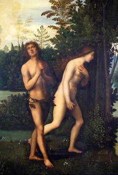 Mariotto Albertinelli: Expulsion of Adam and Eve from paradise, exhibited at the Great Masters Renaissance in Croatia, opened December 12, 2011. in Zagreb, Croatia
