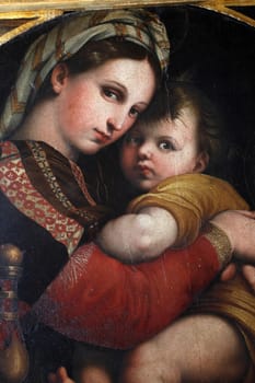 Unknown artist: Madonna with Child, exhibited at the Great Masters Renaissance in Croatia, opened December 12, 2011. in Zagreb, Croatia