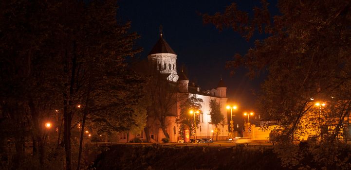 Night view of Vilnius church Lithuania travel