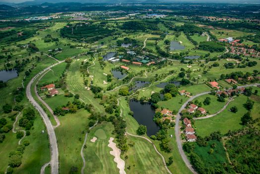 Golf course in Thailand, photo from the air