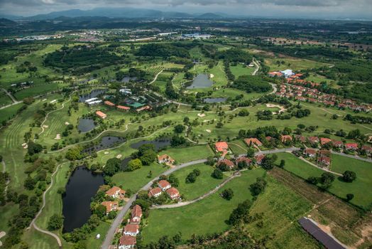 Golf course in Thailand, photo from the air