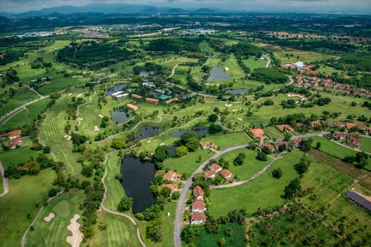 Golf course in Thailand, photo from the air