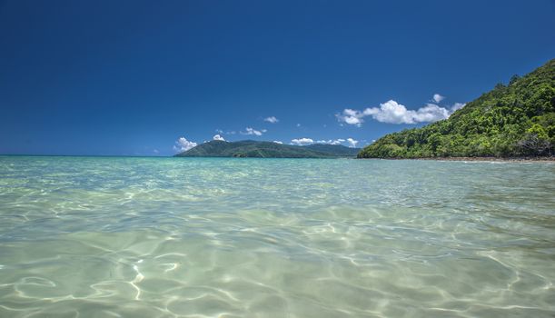 Pristine water on a perfect summer holiday. Crystal clear water with stunning blue skies.