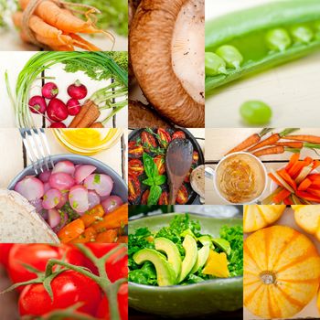 fresh hearthy healthy vegetables selection food collage composition 