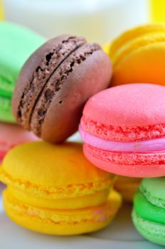 traditional french colorful macarons